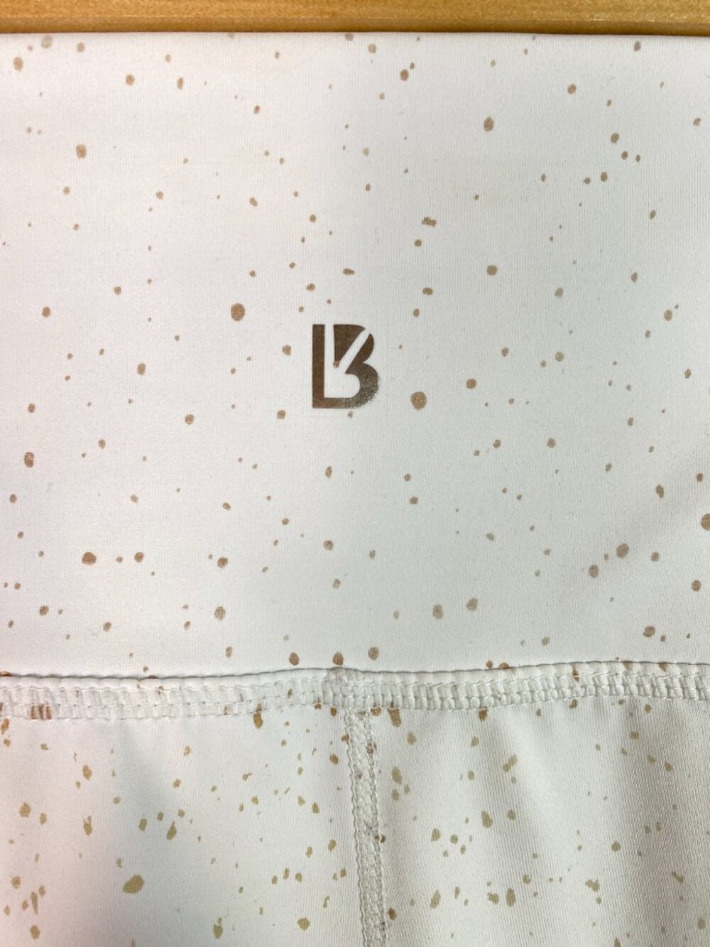 BuffBunny Collection White Gold Speckled High Rise Leggings Size Medium - Picture 5 of 6